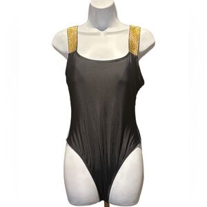 Jess Lea | Black One-Piece Swimsuit with Gold Straps